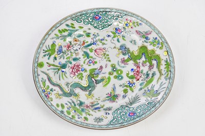 Lot 1214 - A 19th century Chinese Famille Verte plate...