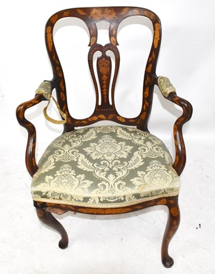 Lot 2931 - An 18th century Dutch marquetry inlaid elbow...