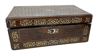 Lot 334 - A 19th century rosewood and mother of pearl...