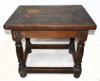 Lot 2977 - An 18th century oak side table of rectangular...