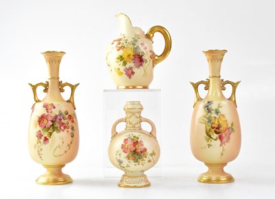 Lot 190 - ROYAL WORCESTER; four Blush Ivory pieces,...