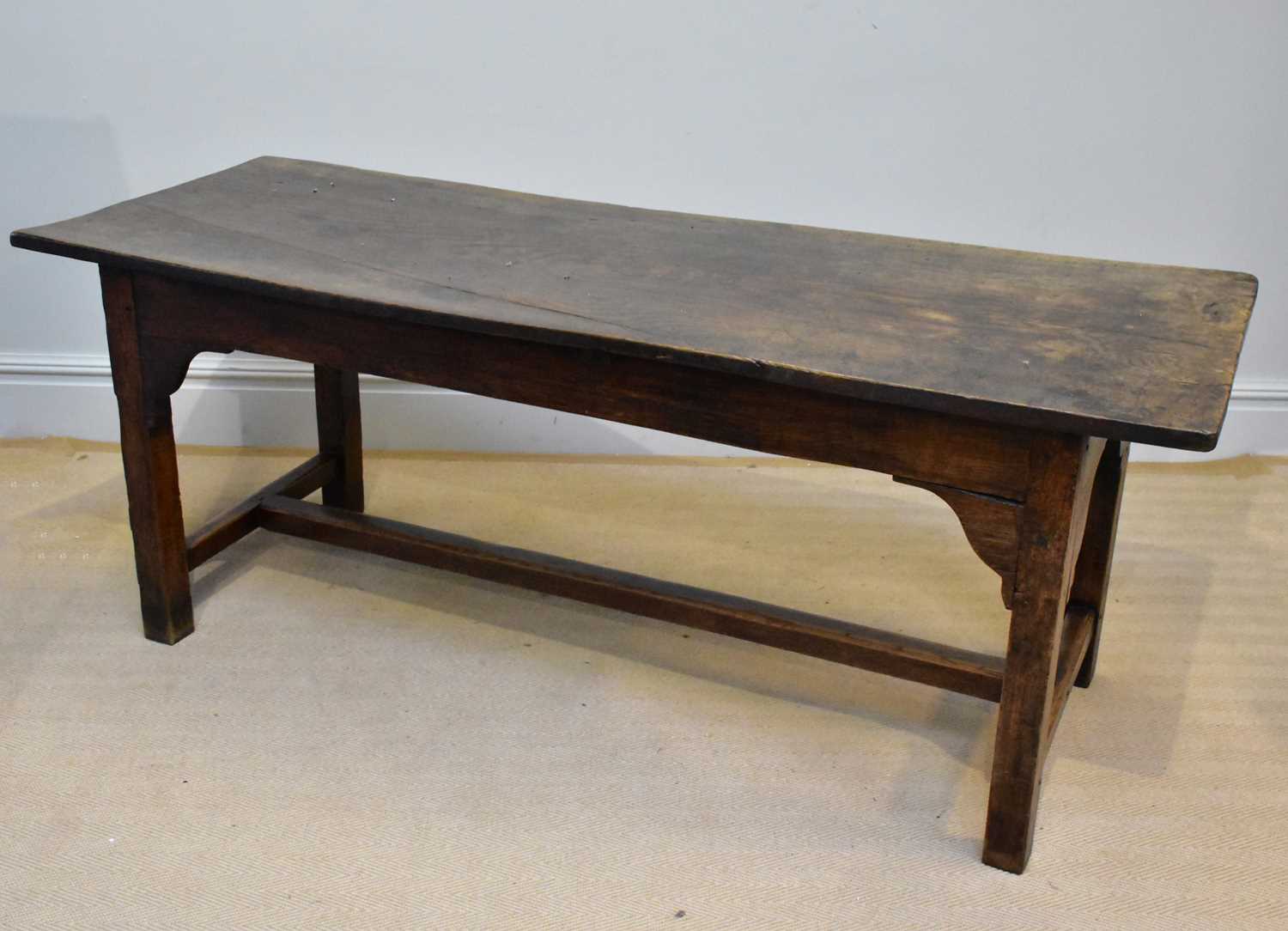 Lot 1 - An 18th century style oak refectory type table,