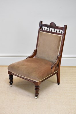 Lot 115 - A late Victorian lady's nursing chair, on...