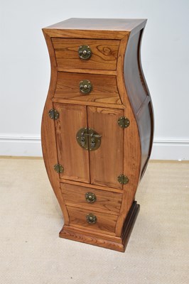 Lot 256 - A modern Chinese rosewood vase shaped cabinet...