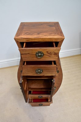 Lot 256 - A modern Chinese rosewood vase shaped cabinet...