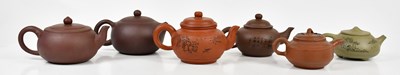 Lot 1260 - Six Chinese Yixing teapots.