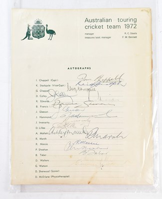 Lot 1119 - CRICKET INTEREST; a signed Australian touring...