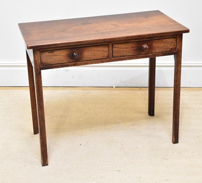 Lot 1238 - A 19th century mahogany two drawer side table,...