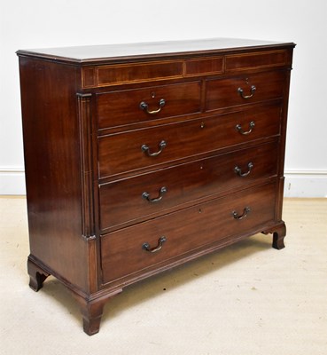 Lot 1175 - An early 19th century inlaid mahogany chest,...