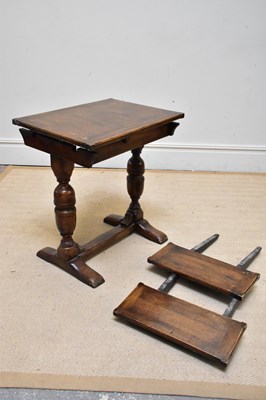 Lot 1274 - A small oak extending occasional table, height...