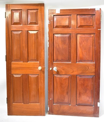 Lot 85 - Six solid mahogany internal doors comprising...
