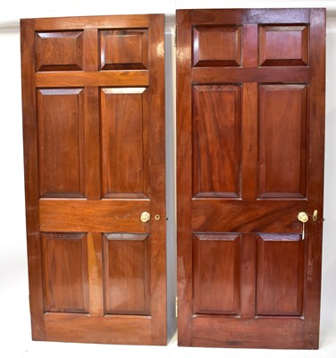 Lot 86 - Five solid mahogany internal doors with...