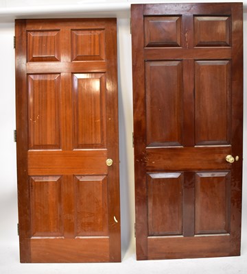 Lot 87 - Six solid mahogany internal doors with fielded...