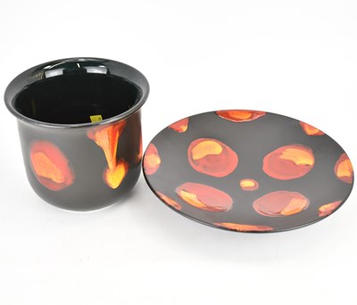 Lot 226 - POOLE POTTERY; two pieces of 'Galaxy' pattern...