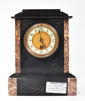 Lot 111 - An early 20th century thirty-hour black slate...