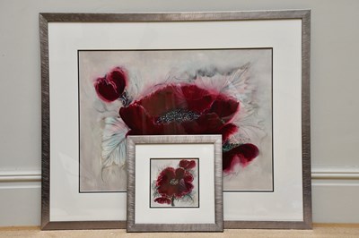 Lot 1683 - S COOPER; watercolour, red flower, signed...