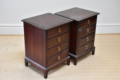 Lot 285 - STAG MINSTREL; a pair of four drawer bedside...