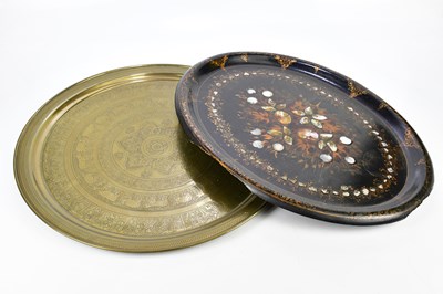 Lot 533 - A Victorian papier-mâché and mother of pearl...