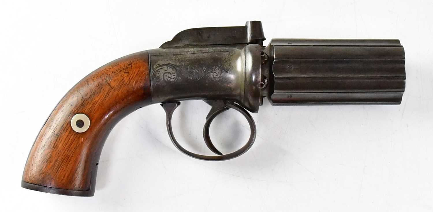 Lot 446 - A 19th century 80 bore six shot caplock