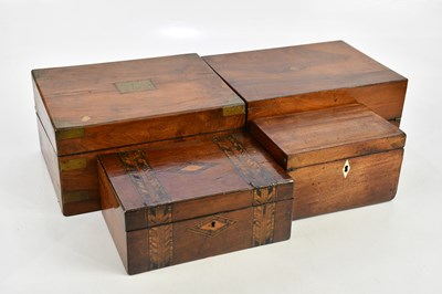 Lot 509 - Two Victorian walnut writing slopes, both...