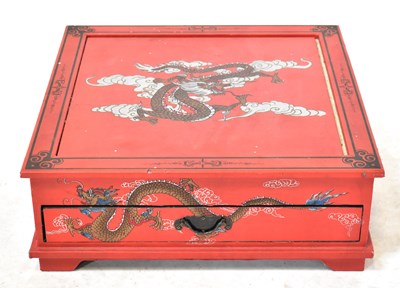 Lot 310 - A chess set in a Chinese-style leather-effect...