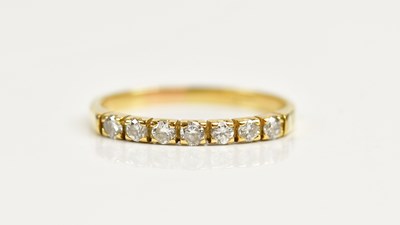 Lot 199 - BOODLE & DUNTHORNE; an 18ct gold half hoop...