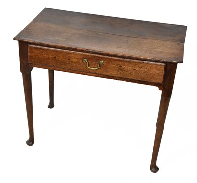 Lot 1496 - An 18th century oak side table with single...