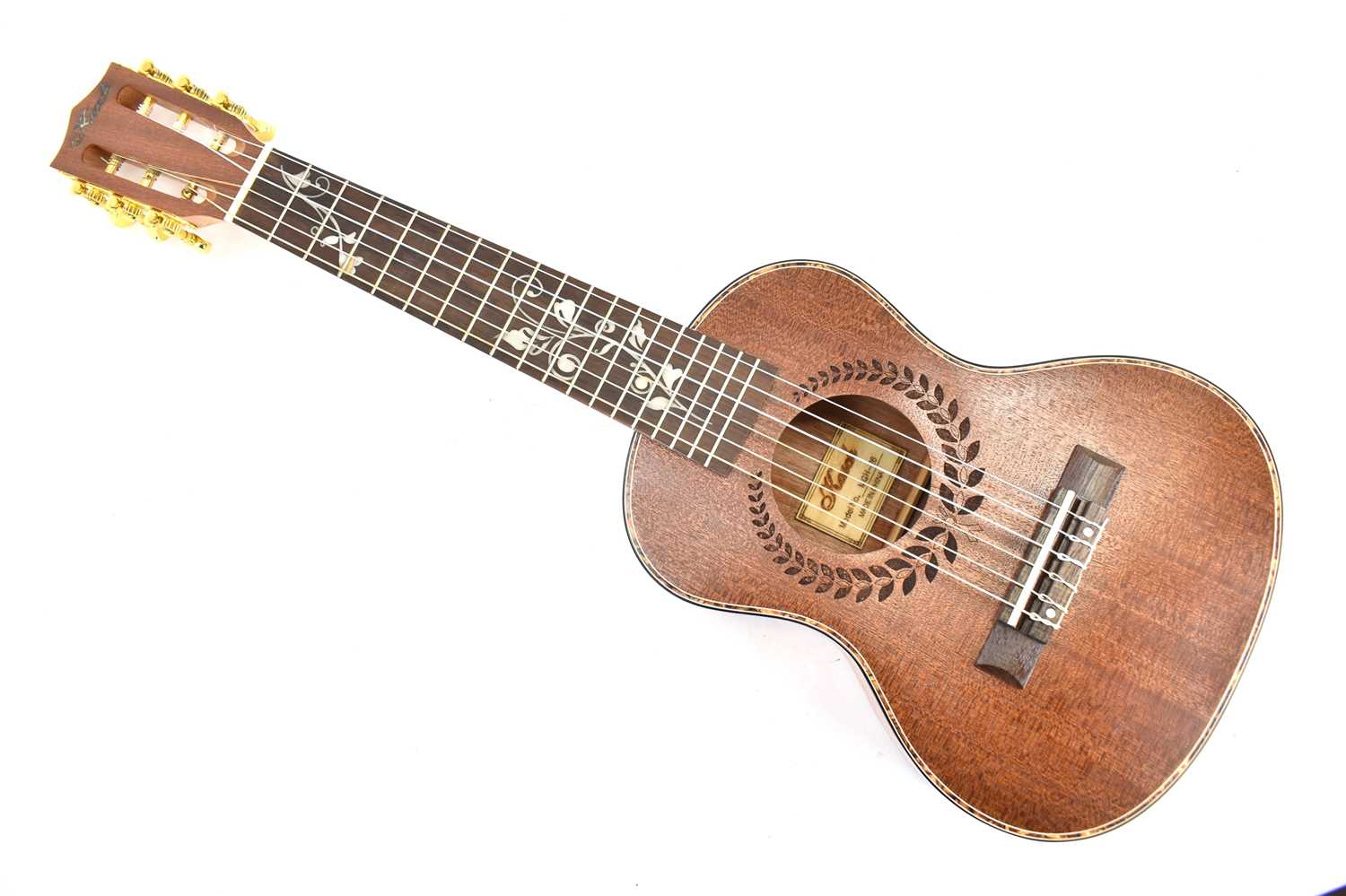 Lot 840 - KASCH; a model MGH-26 Sapele guitalele, six...