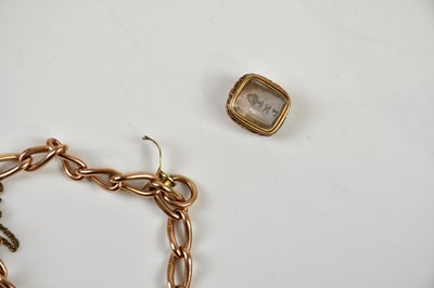 Lot 419 - A 9ct yellow gold bracelet, mounted with half...