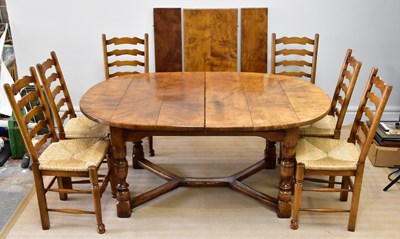 Lot 228 - A good quality reproduction burr oak...