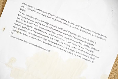 Lot 1666 - SAMUEL MAURICE JONES; watercolour, river scene,...