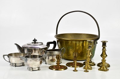 Lot 792 - Small collection of metalware comprising brass...