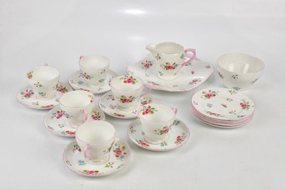 Lot 1470 - SHELLEY; a six setting tea service decorated...