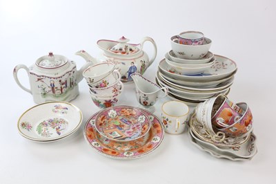 Lot 1477 - NEW HALL; a collection of tea wares, to...