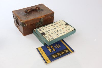 Lot 653 - An early 20th century bone and bamboo Mahjong...