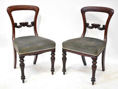 Lot 25 - Four Regency mahogany bar-back dining chairs...