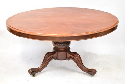Lot 41 - A Victorian mahogany oval tilt-top loo table...