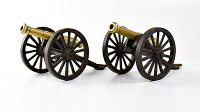 Lot 347 - A pair of decorative non-firing table cannon,...