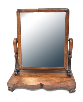 Lot 74 - A 19th century mahogany swing toilet mirror...