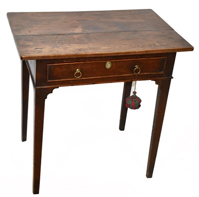 Lot 1514 - An 18th century elm side table with single...