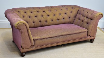 Lot 187 - A Victorian framed double drop end sofa with...