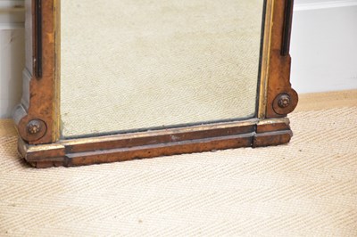 Lot 200 - A Victorian carved walnut freestanding mirror,...