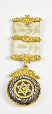 Lot 657 - A Victorian yellow metal mounted Masonic jewel...