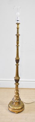 Lot 819 - A 19th century style gilt wood standard lamp,...