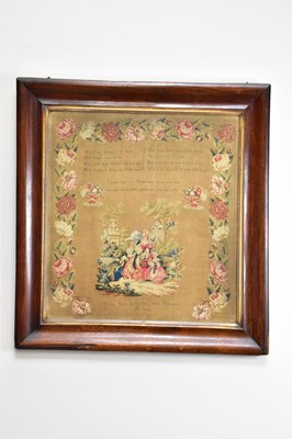 Lot 806 - A 19th century needlework sampler, worked by...