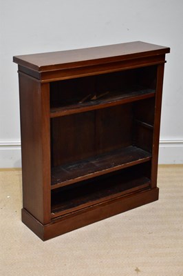 Lot 166 - A small Victorian walnut open bookcase, height...