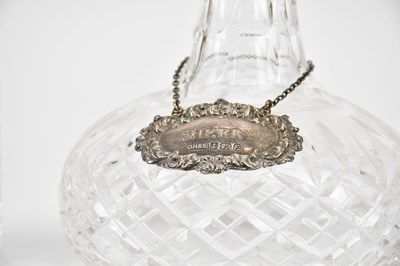 Lot 2226 - Three cut glass decanters with hallmarked...