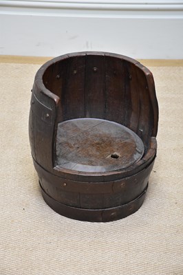 Lot 139 - An unusual barrel chair formed as a metal...