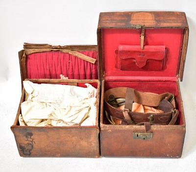 Lot 336 - Two early 20th century leather travelling...