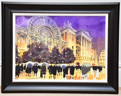 Lot 1663 - PETER J RODGERS; watercolour, 'Night at the...